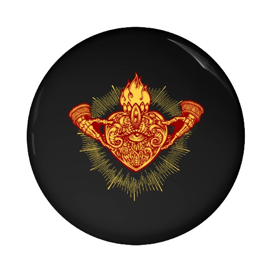 Sacred Heart Claddagh Symbol - Fire Pin Buttons