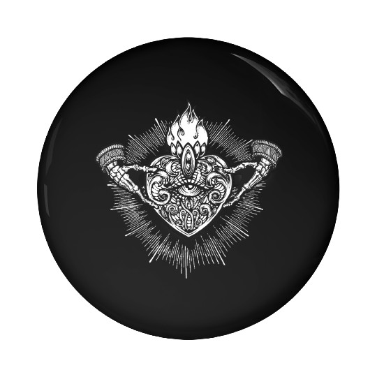 Sacred Heart Claddagh Symbol - White Pin Buttons