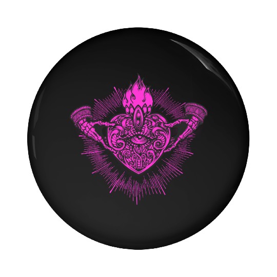 Sacred Heart Claddagh Symbol Pink Pin Buttons