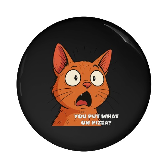 Funny Shocked Cat Meme Pin Buttons