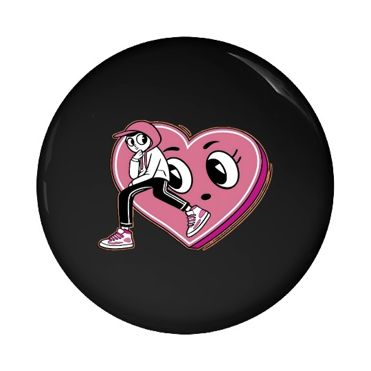 Cute Pin Buttons Kid & Heart – Adorable Urban Love Desi