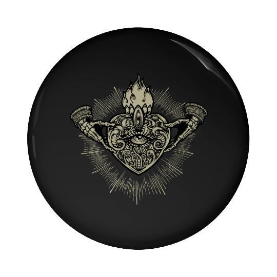 Sacred Heart Claddagh Symbol - Gold Pin Buttons