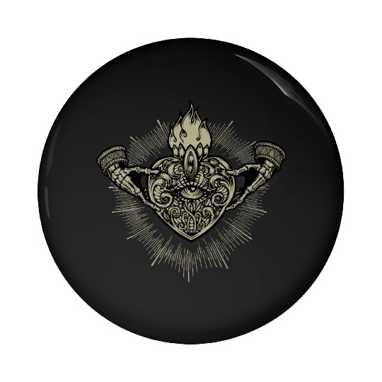 Sacred Heart Claddagh Symbol - Gold Pin Buttons