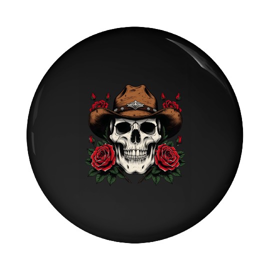 Cowgirl Spirit: Skull & Roses Pin Buttons