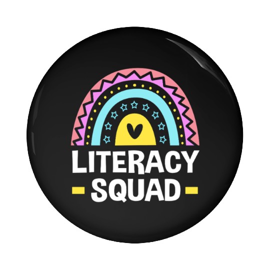 Reading Teacher Book Literacy Squad Pin Buttons