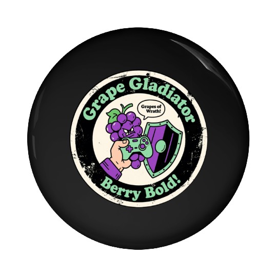 Grape Gladiator Berry Bold Gamer Pin Buttons
