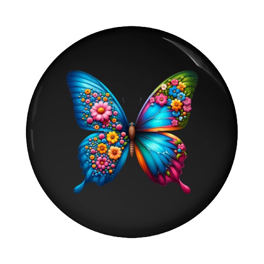 Colorful Butterfly Nature Inspired Summer Vibes Pin Buttons