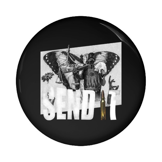 Send lawyers guns and money Pin Buttons