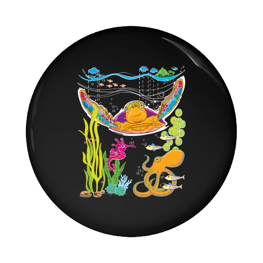 Cute Hawksbill Sea Turtle Pin Buttons