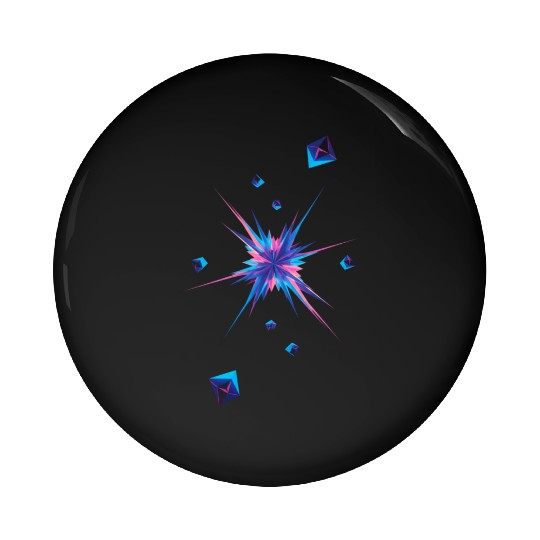 Vibrant Geometric Explosion in Neon Colors Pin Buttons