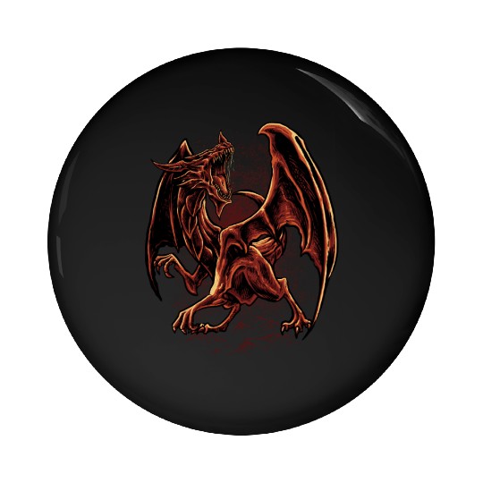 Inferno Fury – Angry Red Dragon Pin Buttons