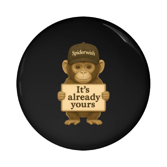 It's Already Yours - Brown Monkey Pin Buttons