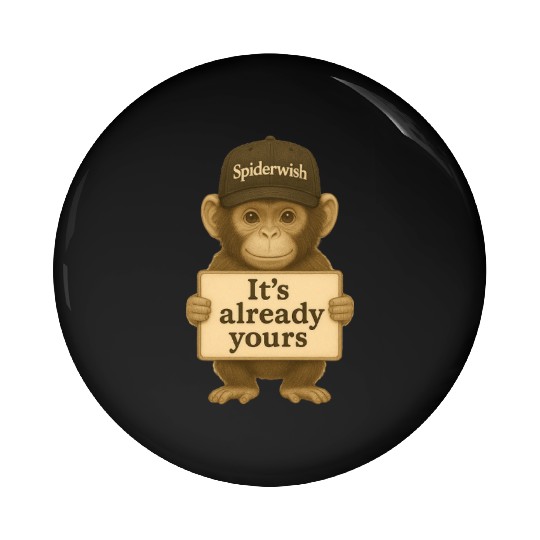 It's Already Yours - Brown Monkey Pin Buttons