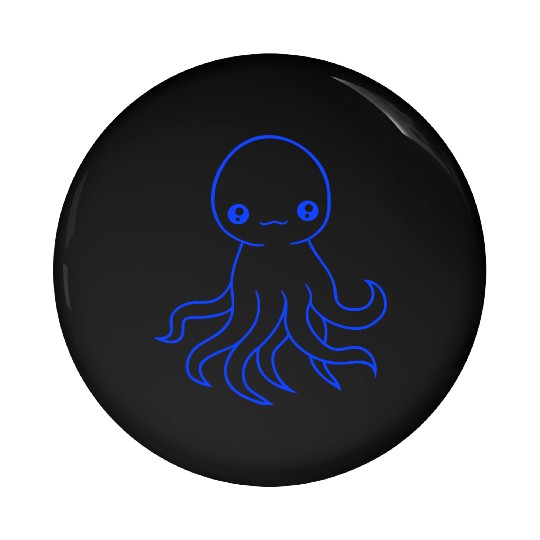 Octopus squid tentacle cephalopod cute sweet comic Pin Buttons