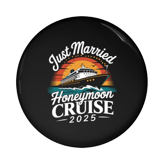 Just Married Honeymoon Cruise 2025 Adventure Pin Buttons