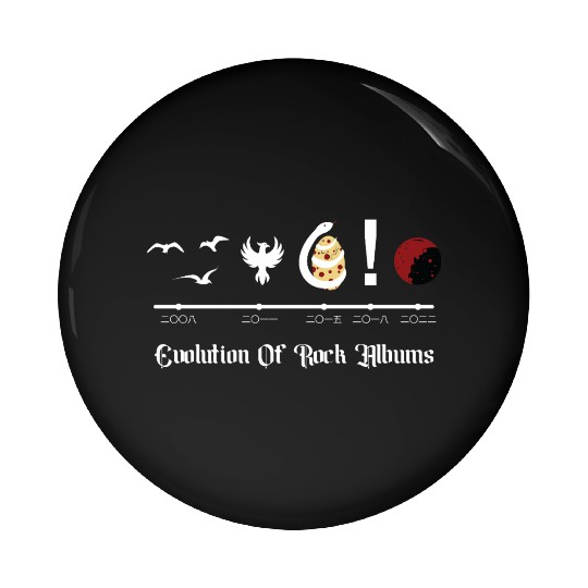 Rock Album Evolution: Minimalist Vector icons Pin Buttons