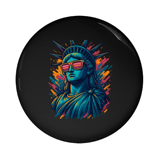Urban Streetwear Statue of Liberty Pin Buttons Design