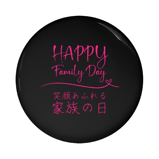 Happy Family Day Pink Pin Buttons