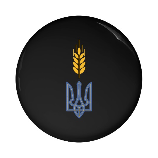 Ukraine Trident Wheat Symbol Ukrainian Heritage Pin Buttons