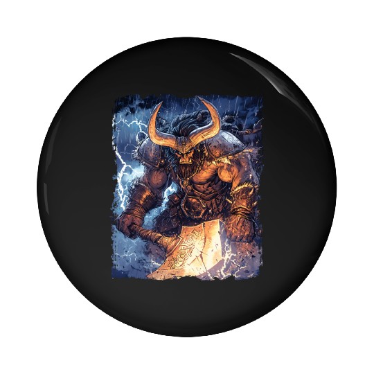 Storm Warrior with Axe and Primal Fury Pin Buttons