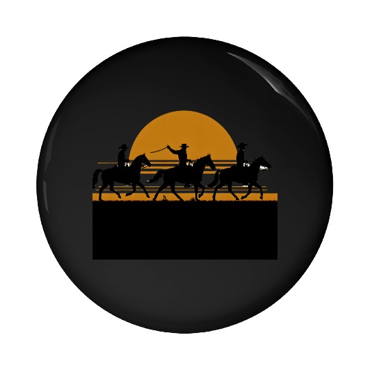 Cowboy Sunset Adventure Pin Buttons