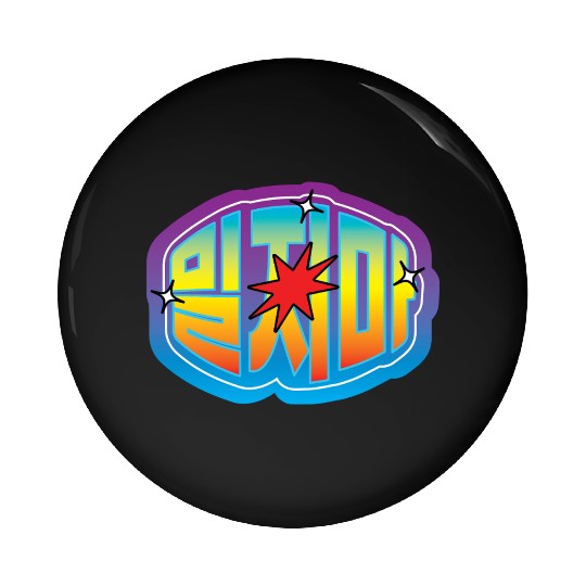 “Don’t Push” in Korean Hangul Typography 1 Pin Buttons