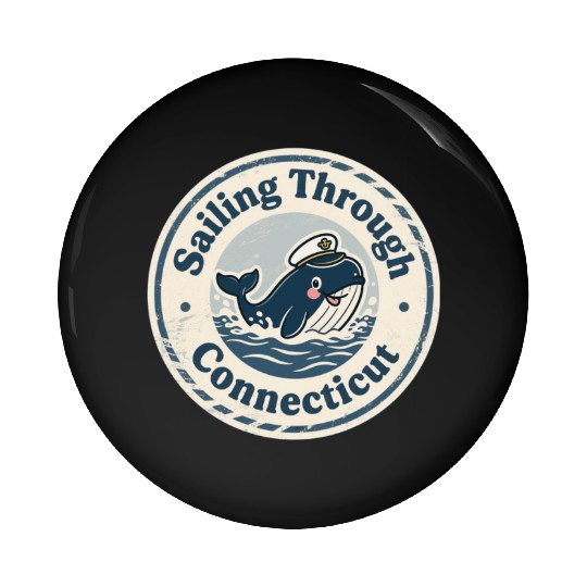 Connecticut Whale Captain Design Pin Buttons