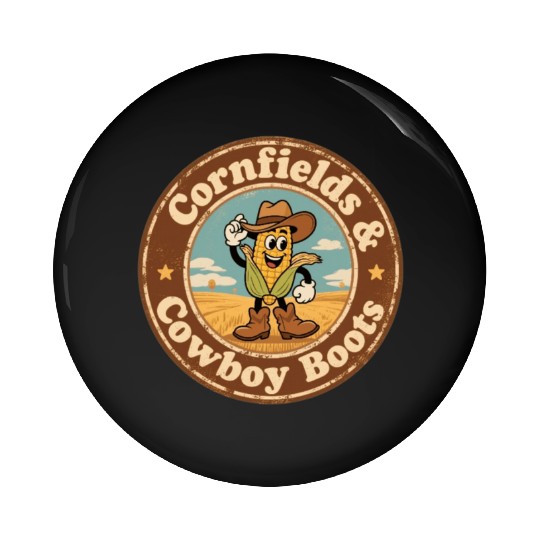 Heart of Nebraska Cornfield Charm Vintage Style Pin Buttons