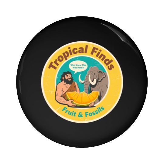 Caveman Mammoth Retro Ancient Fruit Discovery Pin Buttons