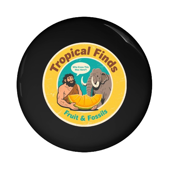 Caveman Mammoth Retro Ancient Fruit Discovery Pin Buttons