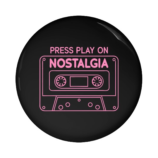 Press Play Nostalgia Cassette 80s 90s Pin Buttons