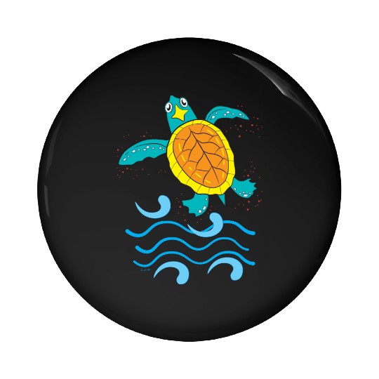 Cute Hawksbill Baby Sea Turtle Pin Buttons