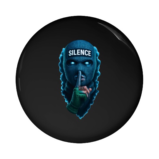 Silence Gangster Mask | Dark Streetwear | Urban St Pin Buttons
