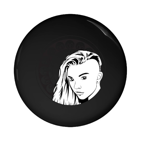 Fade lady framed Pin Buttons