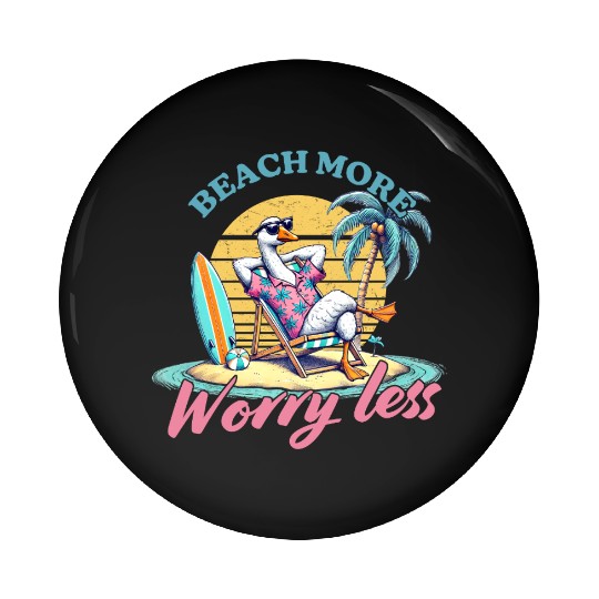 Summer Beach more worry less Pin Buttons