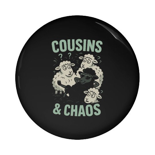 Funny Black Sheep Cousin Quirky Family Outcast Pin Buttons
