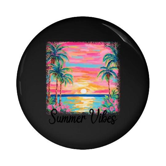 Summer Vibe Preppy Beach Pin Buttons