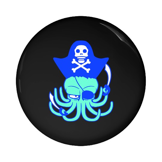 Octopus pirate crew captain sailor buccaneer sail Pin Buttons