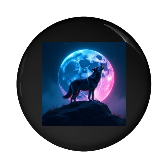 Howl of the Neon Moon Pin Buttons