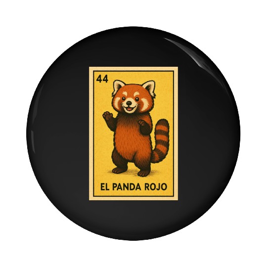 EL PANDA ROJO - THE RED PANDA - LA LOTERÍA Pin Buttons