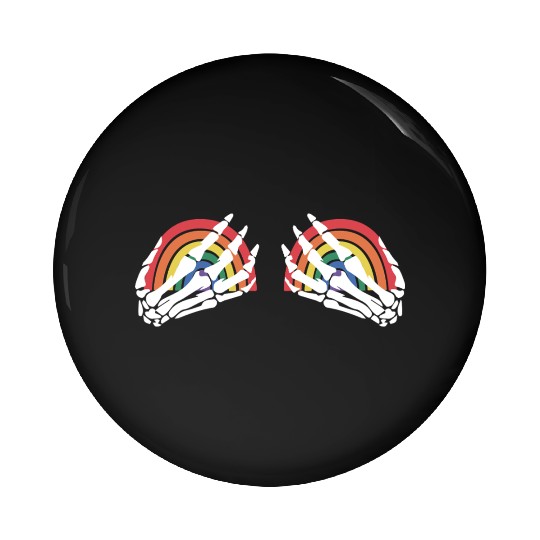 LGBTQ Skeleton Hand Rainbow Pin Buttons