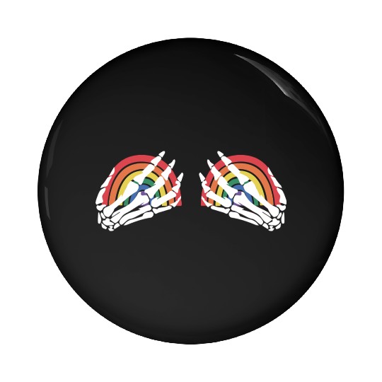 LGBTQ Skeleton Hand Rainbow Pin Buttons