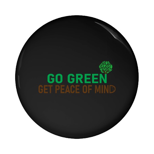Peaceful Green Tree Logo for Eco Apparel Pin Buttons