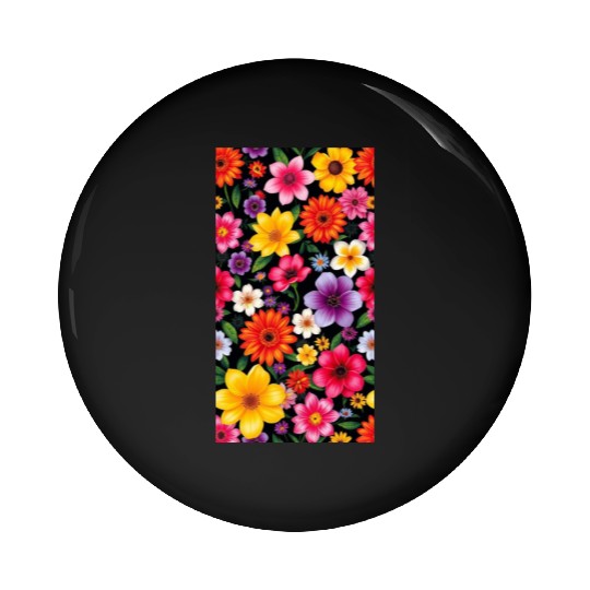 Vibrant Wildflower Garden – Colorful Floral Patter Pin Buttons