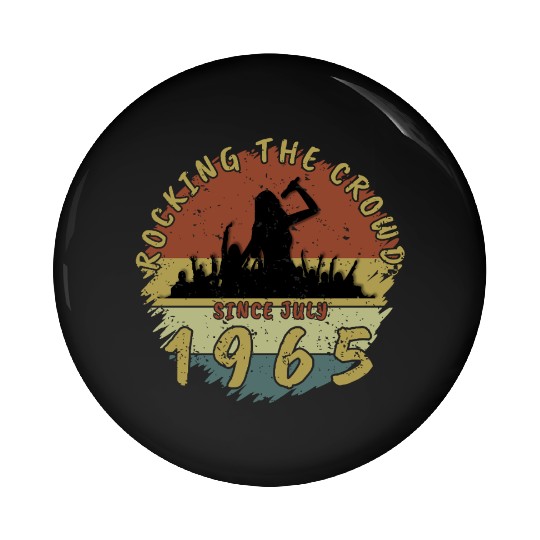 60th Birthday Rocking The Crowd SNG 07/1965 Pin Buttons