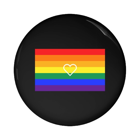 Rainbow Heart Pride Flag Pin Buttons
