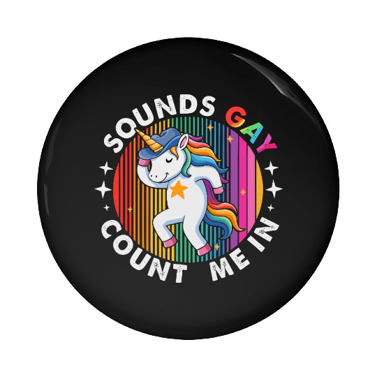 Dancing Unicorn Cowboy Hat Pin Buttons