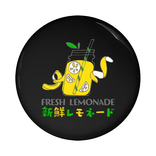 Fresh Lemonade Jar Whimsical Pin Buttons