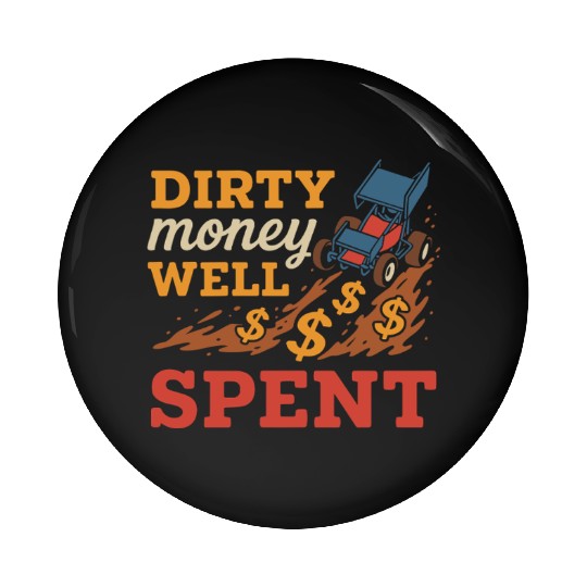 Sprint Car Racing Dirt Track Speed Oval Race Pin Buttons