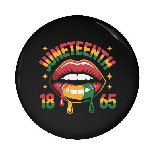 Juneteenth 1865 Rasta Lips Pin Buttons